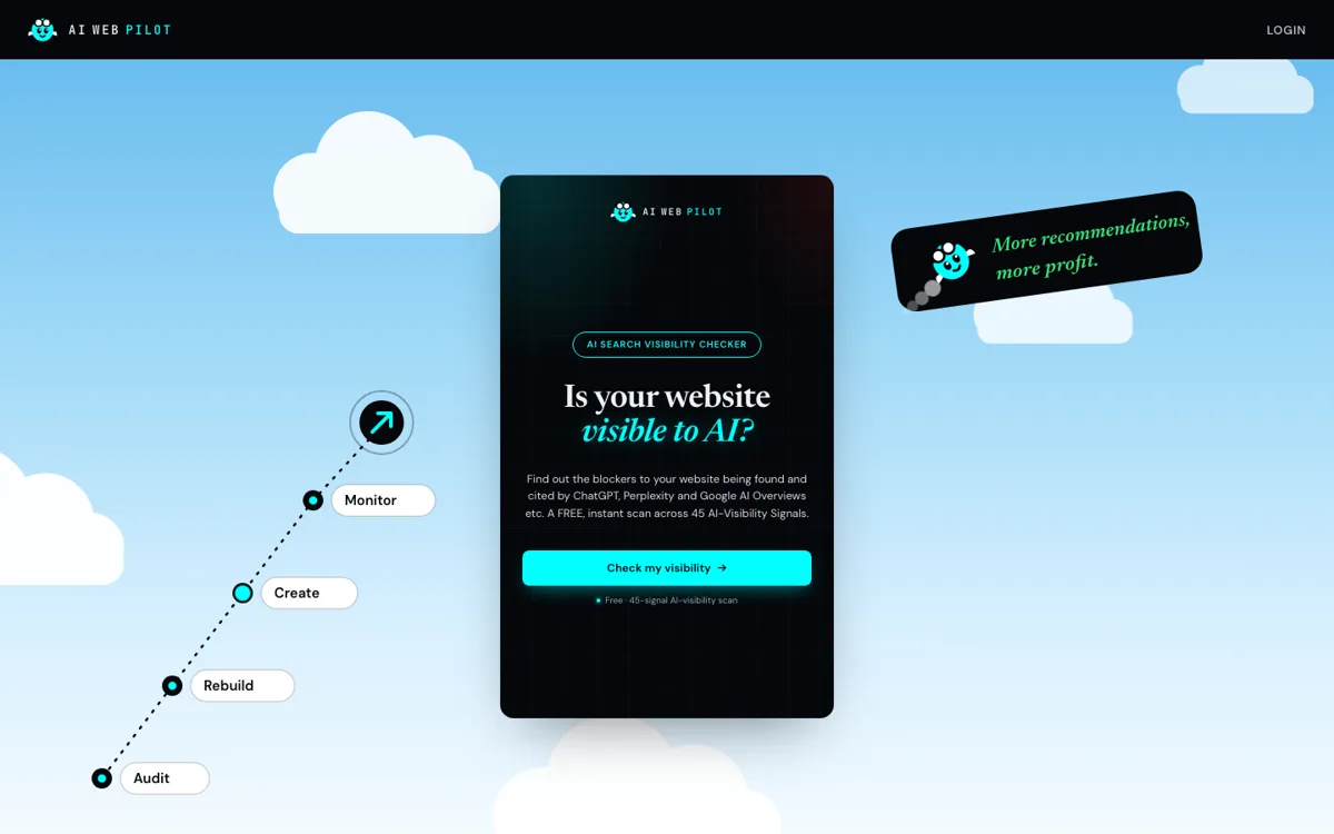 AI Web Pilot homepage: Is your website visible to AI?